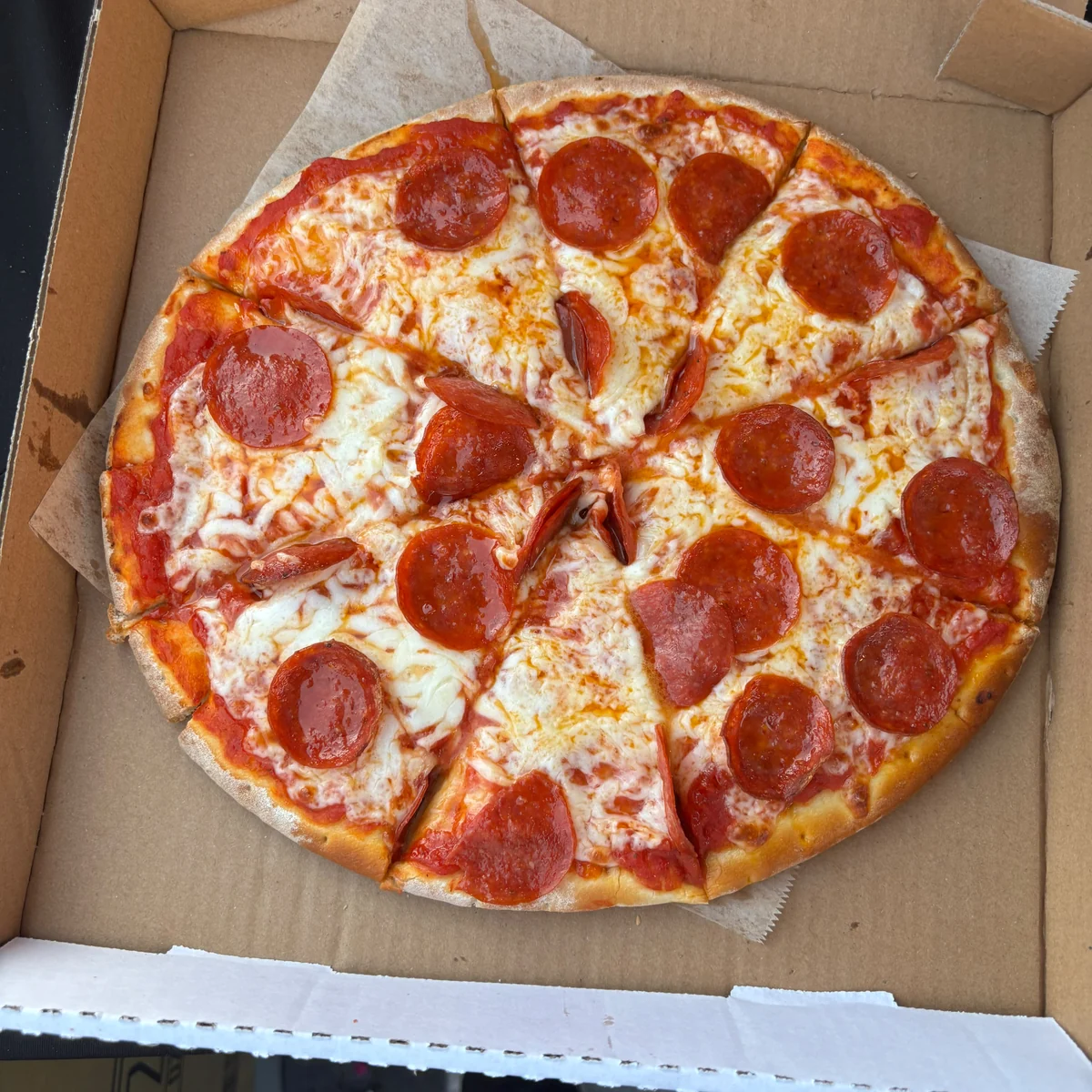 Fresh pepperoni pizza